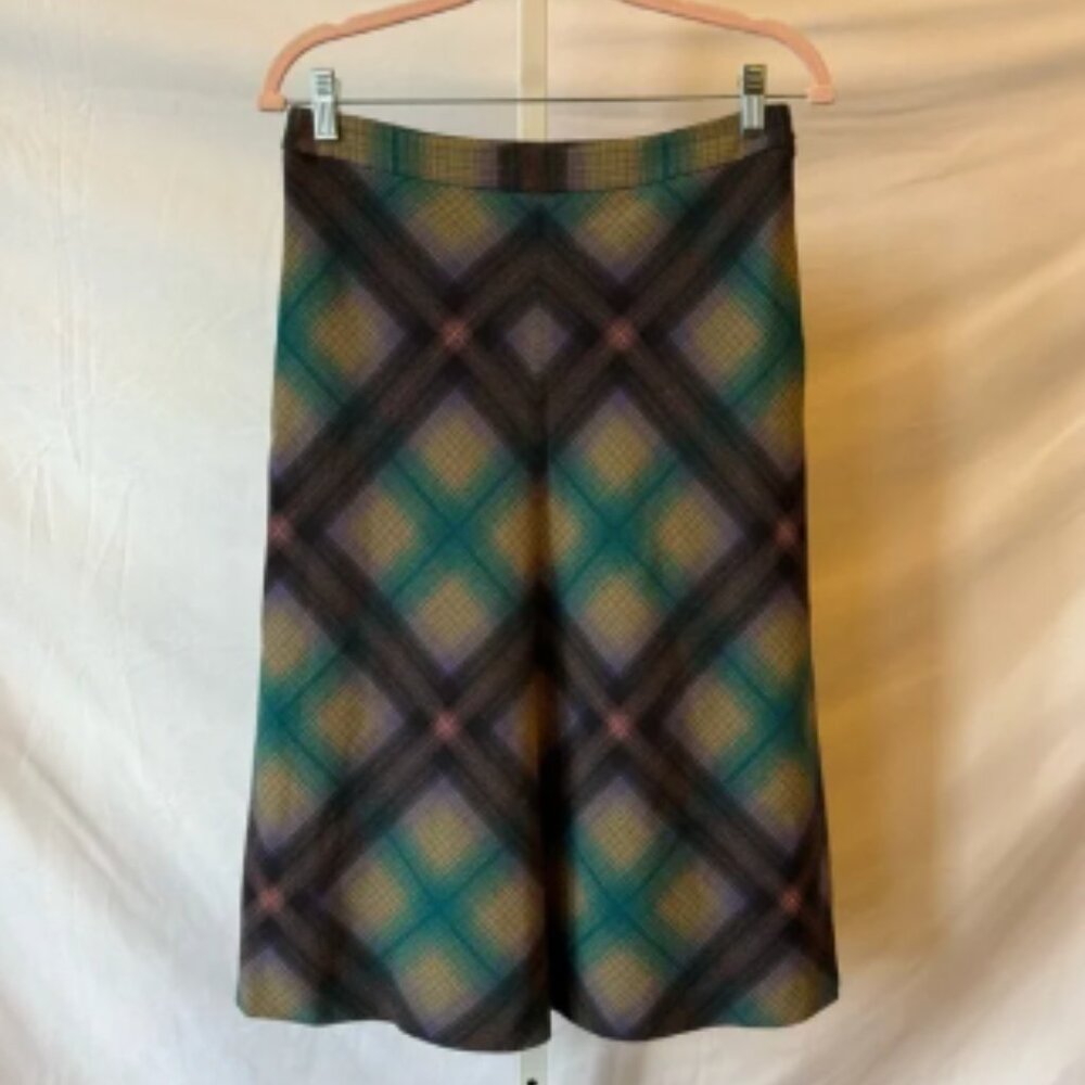 Etro Multicolor Y2K Plaid A-Line Midi Skirt